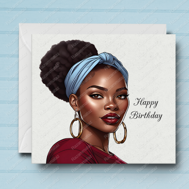 Black Woman Birthday Card F2